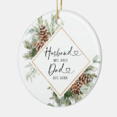 Eerste Kerstmis op persoonlijke titel als pap-cade Keramisch Ornament (Links)