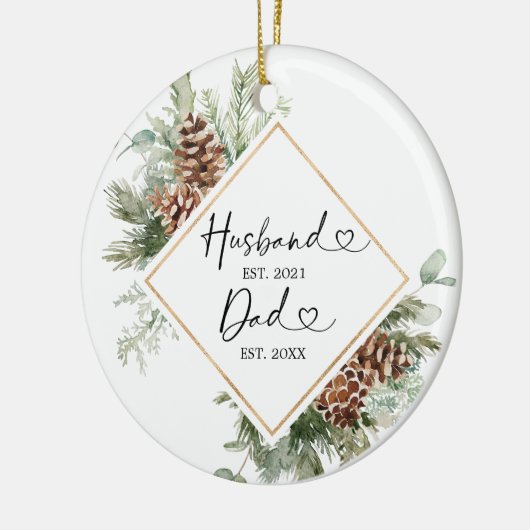 Eerste Kerstmis op persoonlijke titel als pap-cade Keramisch Ornament (Links)