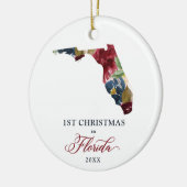 Eerste Kerstmis op persoonlijke titel in Florida Keramisch Ornament (Links)