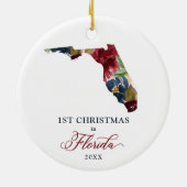 Eerste Kerstmis op persoonlijke titel in Florida Keramisch Ornament (Achterkant)
