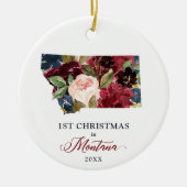 Eerste Kerstmis op persoonlijke titel in Montana S Keramisch Ornament (Voorkant)