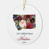Eerste Kerstmis op persoonlijke titel in Montana S Keramisch Ornament (Links)
