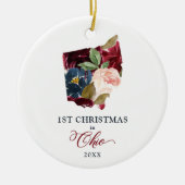 Eerste Kerstmis op persoonlijke titel in Ohio Stat Keramisch Ornament (Voorkant)