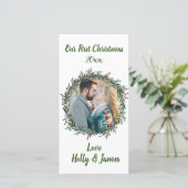 Eerste Kerstmis, Paars Foto, Namen Kaart (Staand voorkant)