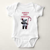 Eerste Kerstmis Panda Beer Cute Baby Bodysuit (Voorkant)