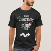 Eerste Kerstmis papa Zwangerschap Aankondiging Bab T-shirt (Voorkant)