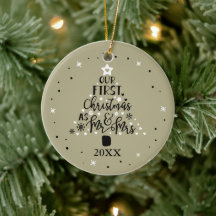 Eerste Kerstmis Passen getrouwd Jaar Sage Groen