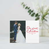 Eerste kerstmis | Passen getrouwd Kerstmis Briefkaart (Staand voorkant)