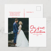 Eerste kerstmis | Passen getrouwd Kerstmis Briefkaart (Voorkant / Achterkant)