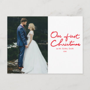 Eerste kerstmis Passen getrouwd Kerstmis Briefkaart