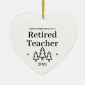 Eerste Kerstmis: pensionering leraar in dienst Keramisch Ornament (Voorkant)