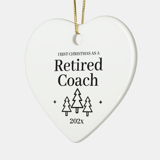 Eerste Kerstmis: pensionering voor lak in ruste Keramisch Ornament (Links)