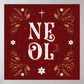 Eerste Kerstmis Poster 24x24 noel (Voorkant)