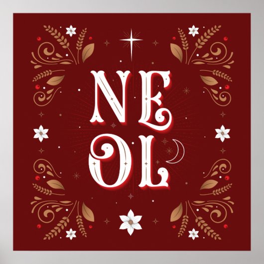 Eerste Kerstmis Poster 24x24 noel (Voorkant)