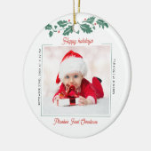 Eerste Kerstmis Prettige feestdagen Grootma Baby F Keramisch Ornament (Links)