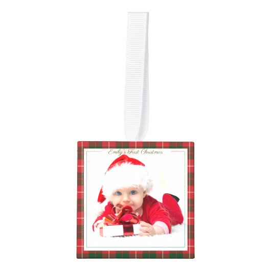 Eerste Kerstmis Prettige feestdagen Grootmafoto's Decoratie (Voorkant)