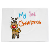 Eerste Kerstmis (rendier) Large Cadeautasje (Voorkant)