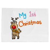 Eerste Kerstmis (rendier) Large Cadeautasje (Achterkant)