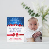 Eerste Kerstmis Rode Ornamenten - 3x5 Kerstkaart Kaart (Staand voorkant)