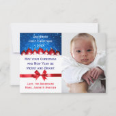 Eerste Kerstmis Rood Ornament - 3x5 Kerstkaart Kaart (Voorkant)