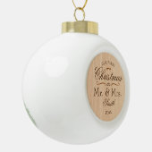 Eerste Kerstmis Rustic Elegant Keramische Bal Ornament (Links)