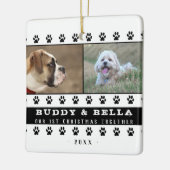 Eerste Kerstmis samen 2 Honden foto's foto's Keramisch Ornament (Links)