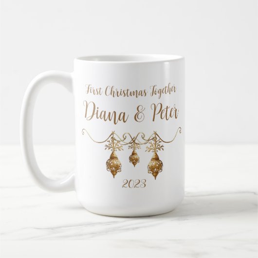 Eerste Kerstmis samen - aanpasbaar ornament Koffiemok (Links)
