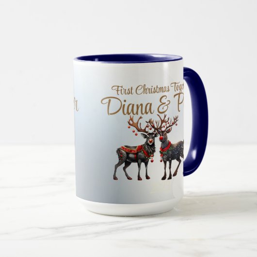 Eerste Kerstmis samen - aanpasbaar ornament Mok (Voorkant rechts)
