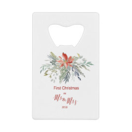 Eerste Kerstmis Samen als de heer & mevrouw. Creditkaart Flessenopener