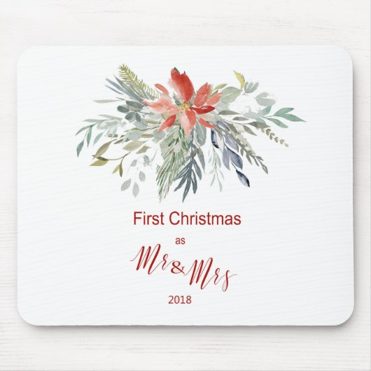 Eerste Kerstmis Samen als de heer & mevrouw. Muismat (Voorkant)