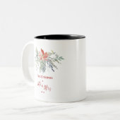 Eerste Kerstmis Samen als de heer & mevrouw. Tweekleurige Koffiemok (Voorkant links)