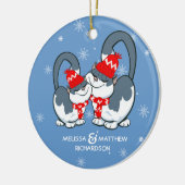 Eerste Kerstmis samen.Eigen Kerstmis Keramisch Ornament (Links)