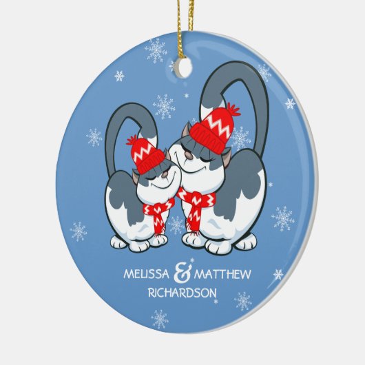 Eerste Kerstmis samen.Eigen Kerstmis Keramisch Ornament (Links)