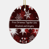 Eerste Kerstmis samen Keramisch Ornament (Rechts)