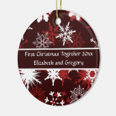 Eerste Kerstmis samen Keramisch Ornament (Links)