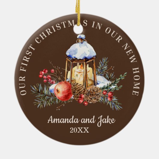 Eerste Kerstmis samen Keramisch Ornament (Achterkant)