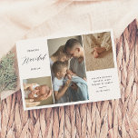 Eerste Kerstmis Samen Kerstkaart met 4 Foto's<br><div class="desc">Deze kaart legt de magie van Kerstmis met het gezin vast. Het ontwerp toont drie van je favoriete foto's aan de voorkant. In de linkerbovenhoek staat “eerste kerst samen”. In de rechterbenedenhoek staat een persoonlijke groet gevolgd door de naam van je gezin. De achterkant van de kaart bevat een extra...</div>