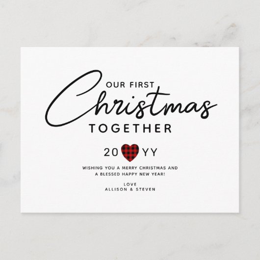 Eerste Kerstmis Samen Koppels Feestdagenkaart (Voorkant)