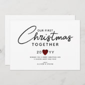 Eerste Kerstmis Samen Koppels Rustiek Hart Feestdagenkaart (Voorkant / Achterkant)