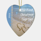 Eerste Kerstmis SAMEN MET BEACH 2013 Keramisch Ornament (Links)