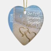 Eerste Kerstmis SAMEN MET BEACH 2018 Keramisch Ornament (Links)