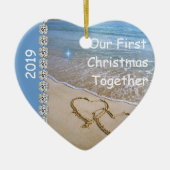 Eerste Kerstmis SAMEN MET BEACH 2019 Keramisch Ornament (Voorkant)