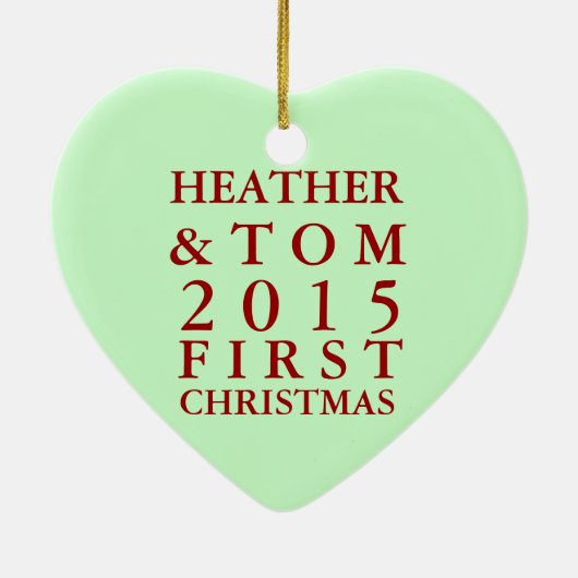 Eerste Kerstmis samen met chevron Keramisch Ornament (Achterkant)