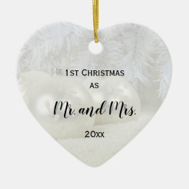 Eerste Kerstmis samen met de heer & mevrouw. | Win Keramisch Ornament