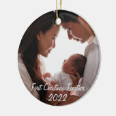 Eerste Kerstmis samen met pasgeboren baby 2022 Keramisch Ornament (Links)