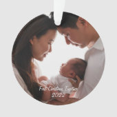 Eerste Kerstmis samen met pasgeboren baby Ornament (voorkant)