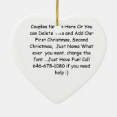 Eerste Kerstmis samen met SNOWMAN COUPLE 2014 Keramisch Ornament (Achterkant)