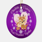 Eerste Kerstmis samen moeder en dochter rendieren Keramisch Ornament (Links)