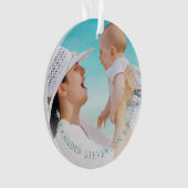 Eerste Kerstmis samen nieuwe baby blauwgroen Ornament (voorkant)