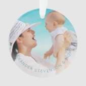 Eerste Kerstmis samen nieuwe baby blauwgroen Ornament (voorkant)